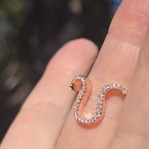 Topaz Sterling & Rosegold Horshoe Ring To Catch Luck Sz7